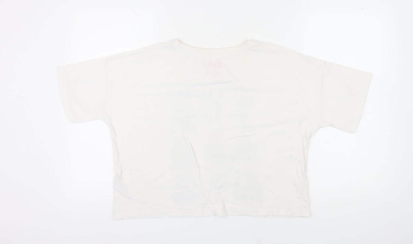 Barbie Women's Beige T-Shirt, Size S, Cotton, Casual Wear