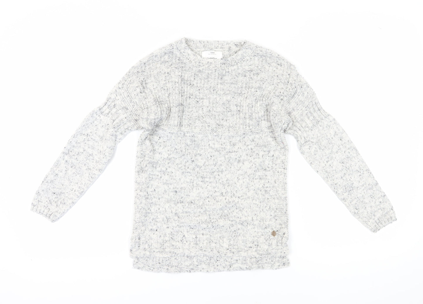 Zara Unisex Kids Grey Knit Jumper - Size 9 Years