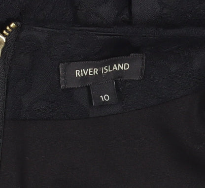 River Island Black Sheath Dress, Size 10, Party