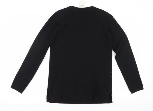 Alexon Women's Black Argyle Print Pullover Jumper Medium