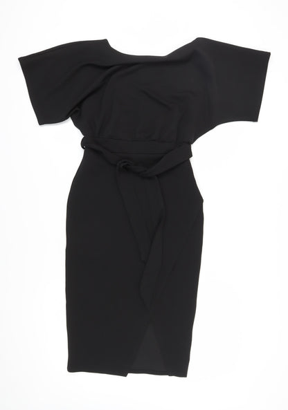 New Look Women's Black Wrap Dress, Size 10, Elegant Casual Style