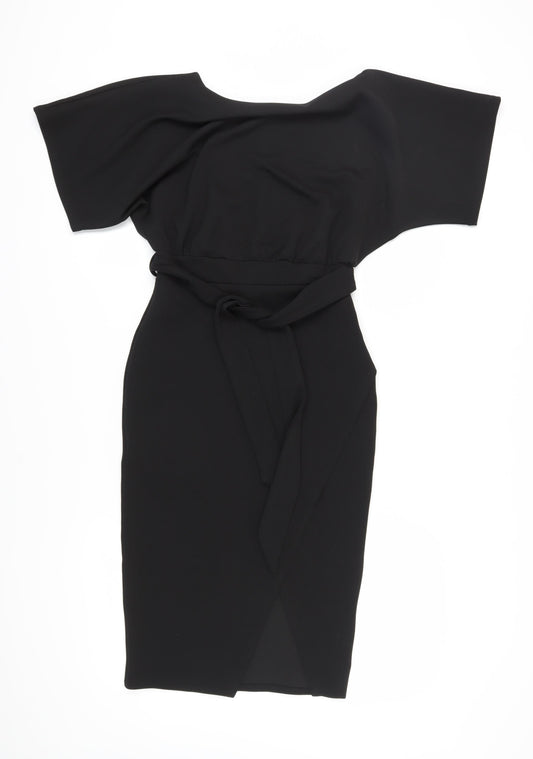 New Look Women's Black Wrap Dress, Size 10, Elegant Casual Style