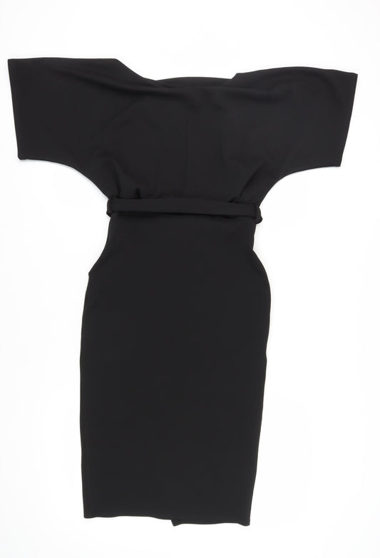 New Look Women's Black Wrap Dress, Size 10, Elegant Casual Style