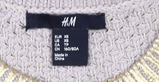 Womens UK Size XS H&M Gold Pullover Jumper
