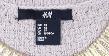 Womens UK Size XS H&M Gold Pullover Jumper