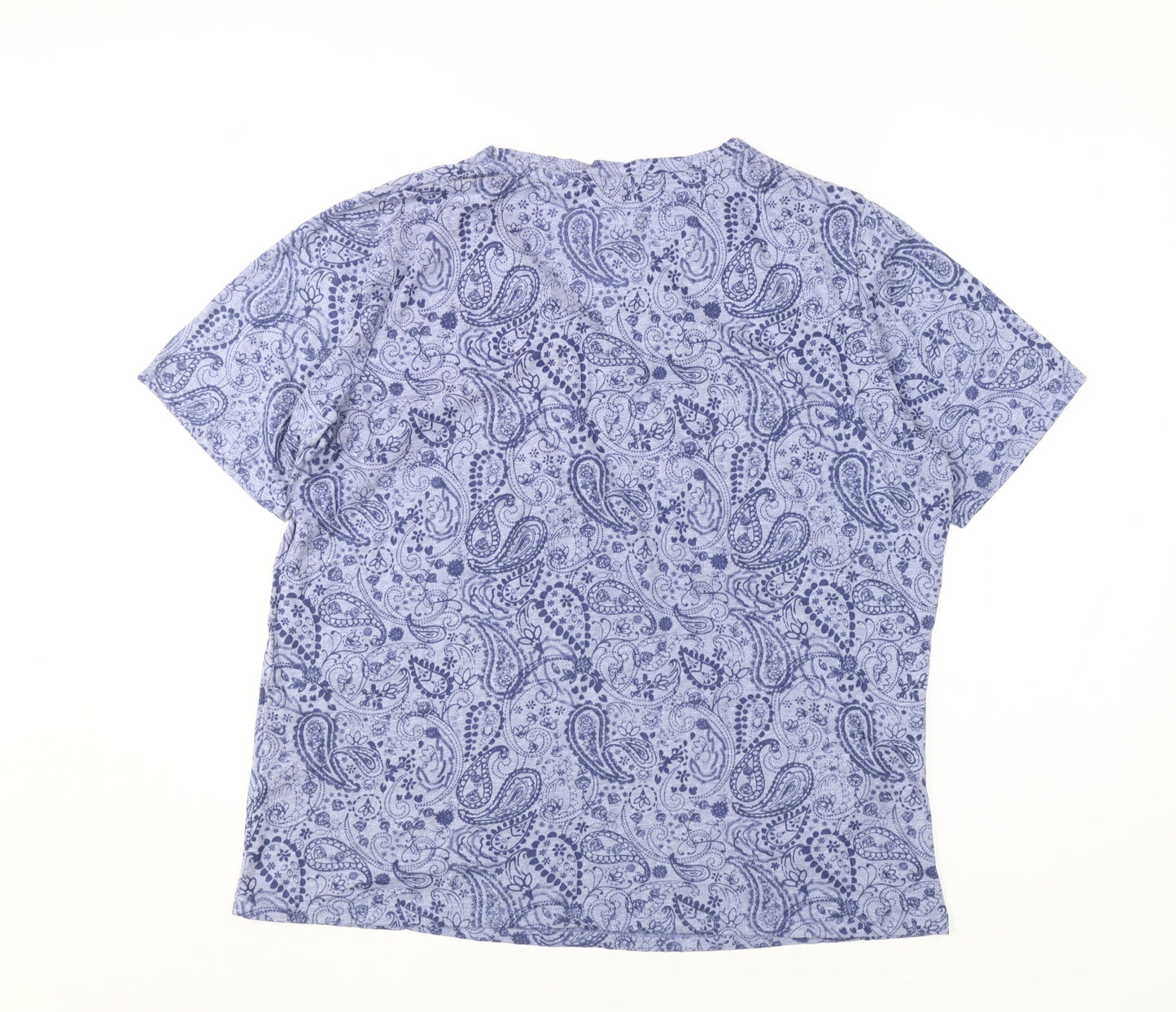 Isle Women's Blue Paisley T-Shirt, L, Classic Casual