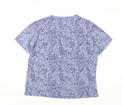 Isle Women's Blue Paisley T-Shirt, L, Classic Casual