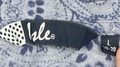 Isle Women's Blue Paisley T-Shirt, L, Classic Casual