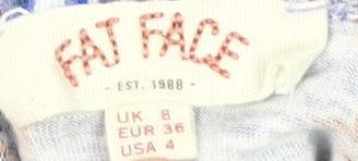 Womens UK Size UK 8 Fat Face Multicoloured Basic T-Shirt