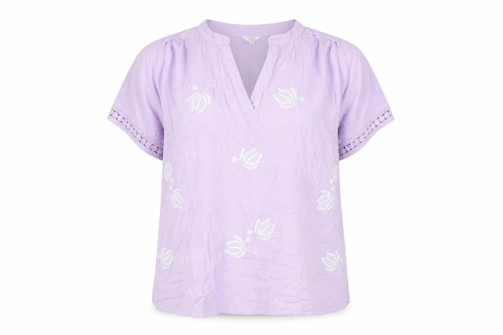 Womens UK Size 14 Cotton Traders Purple Tunic Blouse