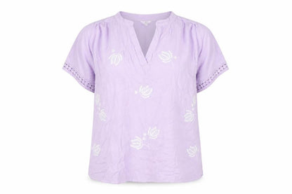 Womens UK Size 14 Cotton Traders Purple Tunic Blouse