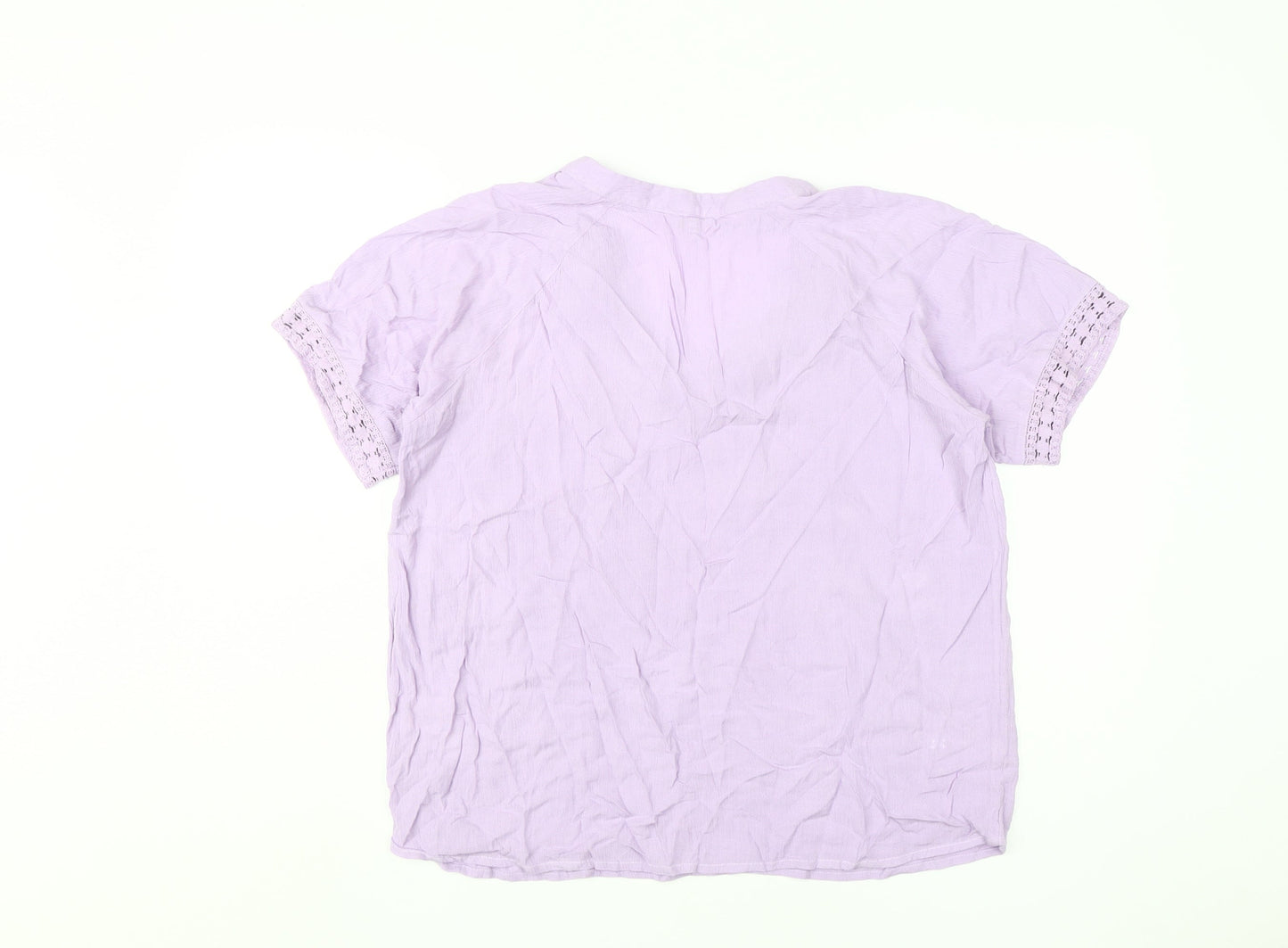 Womens UK Size 14 Cotton Traders Purple Tunic Blouse