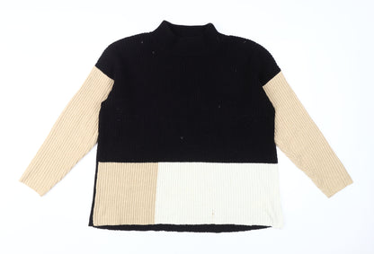 Apricot Women's Black Mock Neck Pullover Jumper M