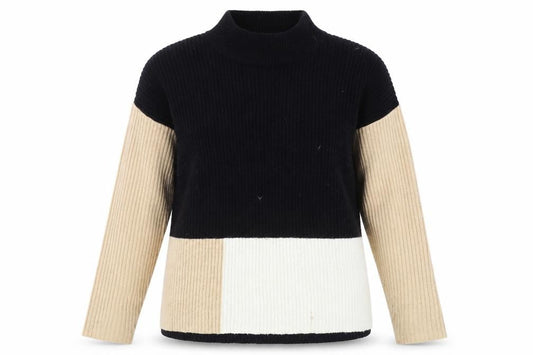 Womens UK Size M Apricot Black Pullover Jumper