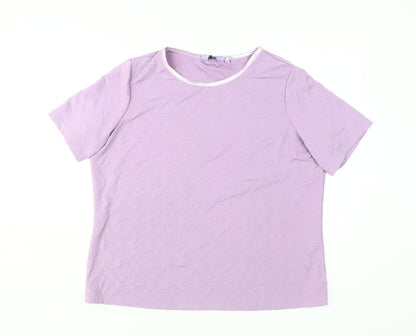 Womens UK Size 18 Honor Millburn Purple Basic T-Shirt