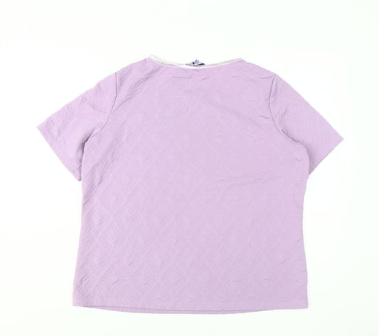 Womens UK Size 18 Honor Millburn Purple Basic T-Shirt