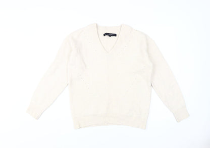 Womens UK Size S French Connection White Pullover Jumper