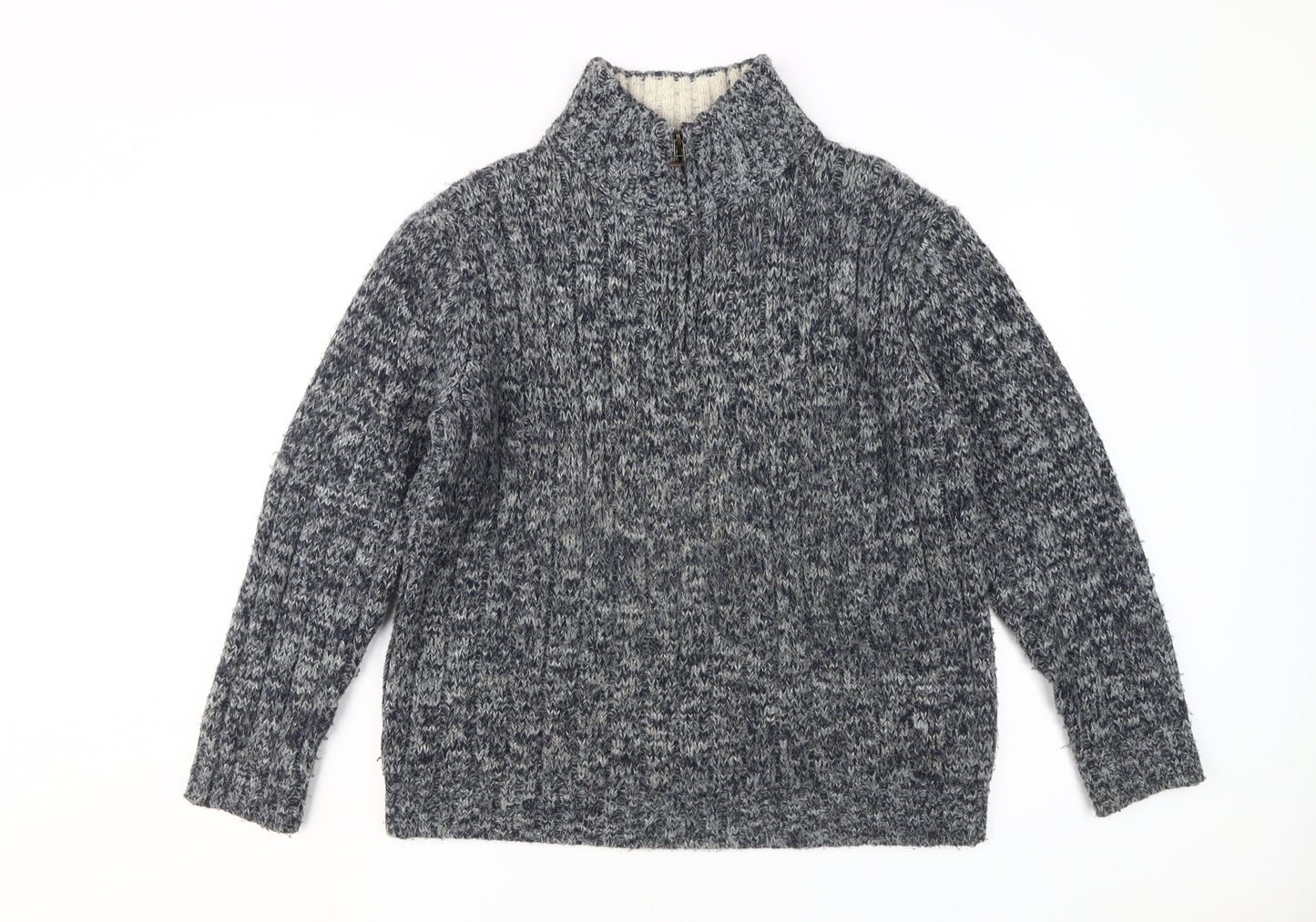 Unisex Adults UK Size M Marks and Spencer Blue Full Zip Jumper