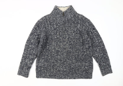 Unisex Adults UK Size M Marks and Spencer Blue Full Zip Jumper
