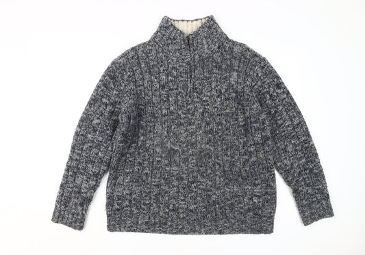 Unisex Adults UK Size M Marks and Spencer Blue Full Zip Jumper