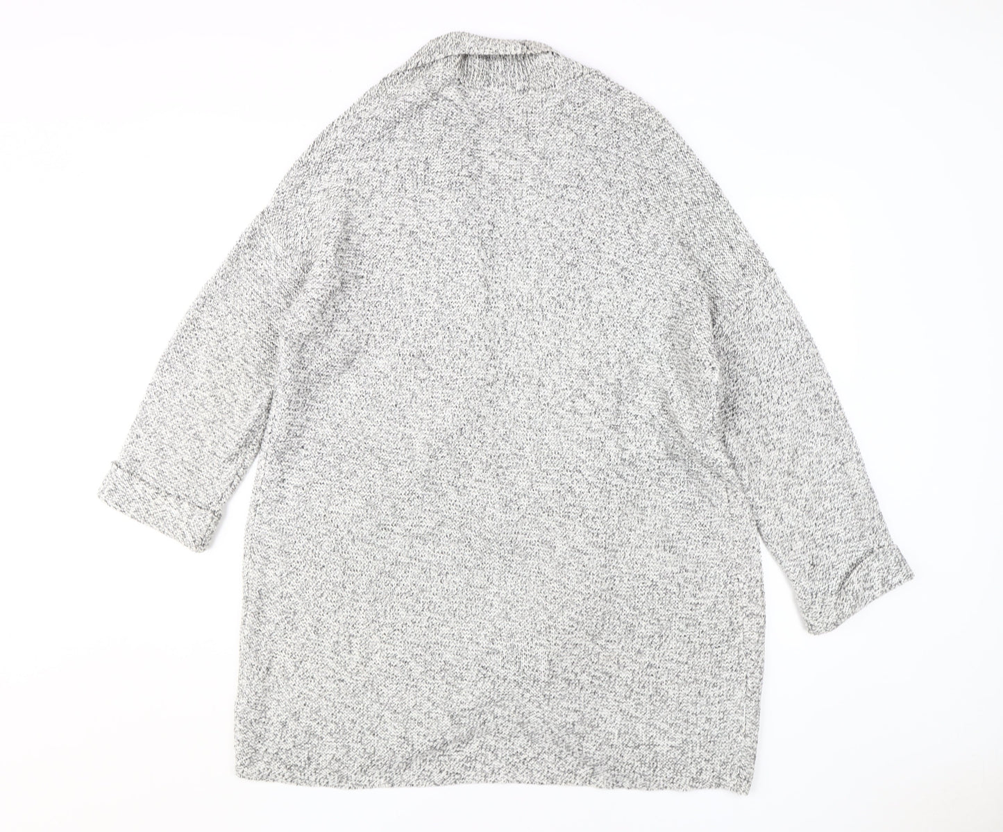 B Women's Grey Open-Knit Cardigan M/L