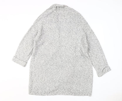 B Women's Grey Open-Knit Cardigan M/L
