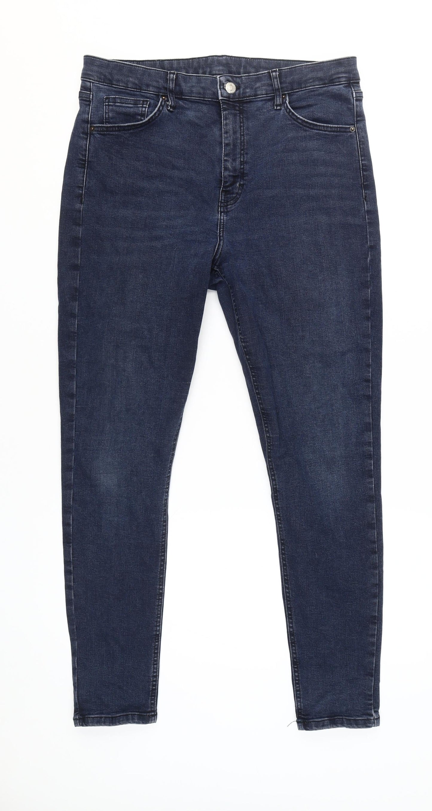 Topshop Women’s Blue Skinny Jeans, Size 16