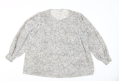 Next Women's Plus White Animal Print Blouse