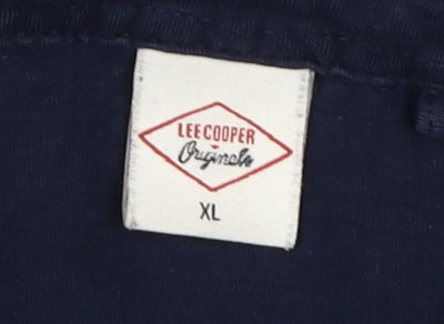 Lee Cooper Men's Blue XL Polo Shirt, Short Sleeve, Casual