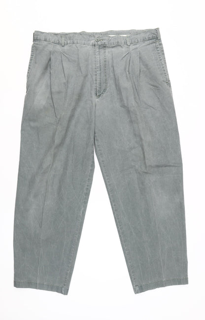 BHS Men's Green Pleated Trousers 40W29L Casual