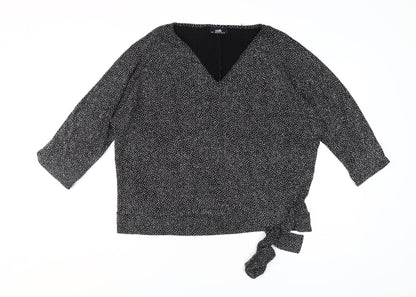 Womens UK Size L Wallis Black Wrap Blouse
