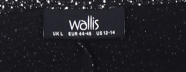 Womens UK Size L Wallis Black Wrap Blouse