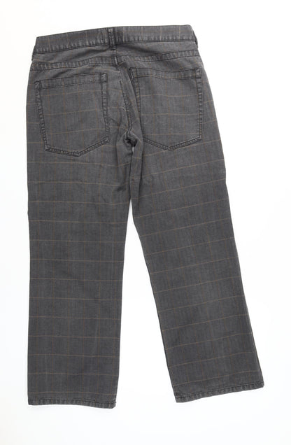 Next Grey Check Straight Jeans Men 36