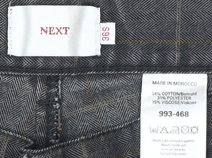 Next Grey Check Straight Jeans Men 36