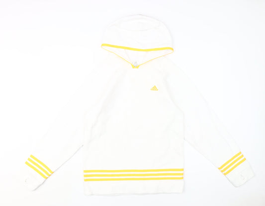 Adidas Women's White Pullover Hoodie L - Casual Sportswear
