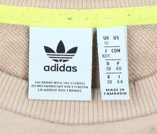 Adidas Women's Beige Pullover Sweatshirt UK 12 - Sporty Comfort