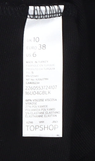 Womens UK Size 10 Topshop Slim Fit Jegging Black Trousers