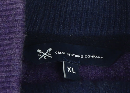 Crew Clothing Co Men's XL Purple Cable-Knit 1/2 Zip Jumper