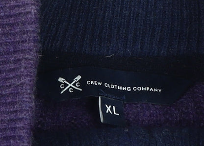 Crew Clothing Co Men's XL Purple Cable-Knit 1/2 Zip Jumper