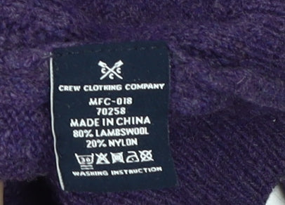 Crew Clothing Co Men's XL Purple Cable-Knit 1/2 Zip Jumper