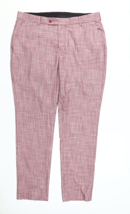 Bolongaro Trevor Men's Red Geometric Trousers, 36