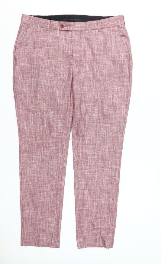 Bolongaro Trevor Men's Red Geometric Trousers, 36