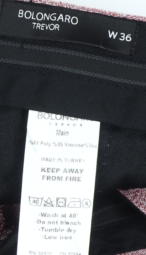 Bolongaro Trevor Men's Red Geometric Trousers, 36