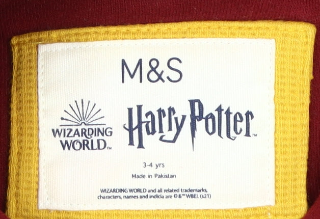 Marks and Spencer Boys Red Harry Potter Pullover Hoodie 3-4 Years
