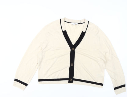 Womens UK Size M NEXT Beige Cardigan Jumper