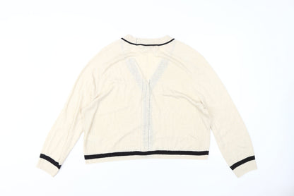 Womens UK Size M NEXT Beige Cardigan Jumper