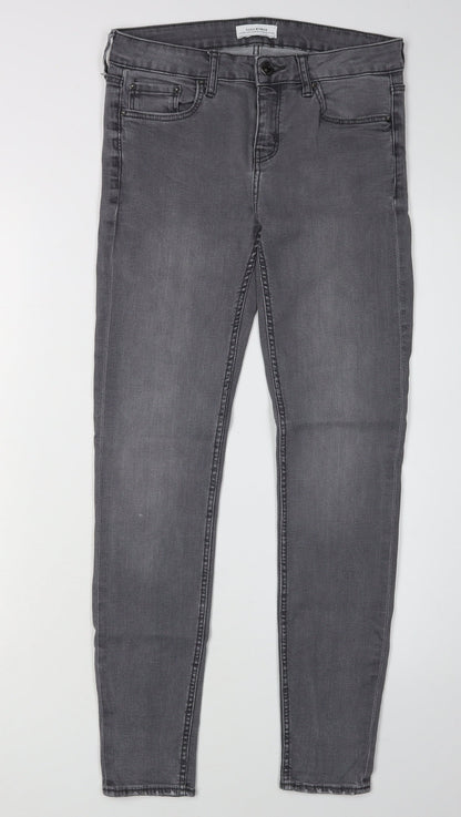 Zara Women Grey Skinny Jeans, Size 8, Stretch Denim