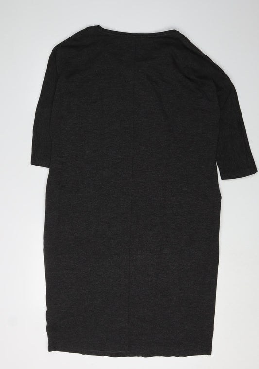 Jaeger Women's Black Shift Dress L 3/4 Sleeve