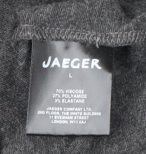 Jaeger Women's Black Shift Dress L 3/4 Sleeve