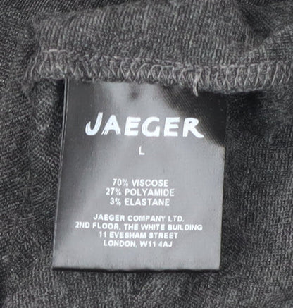 Jaeger Women's Black Shift Dress L 3/4 Sleeve